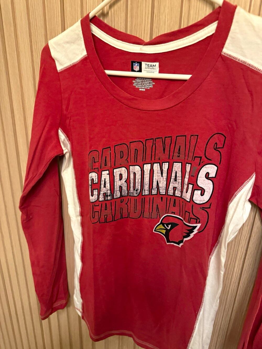 NWT NFL Team Apparel NFL Arizona Cardinals Long Sleeve Shirt Women’s M Red/White